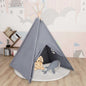 Tienda tipi niños y bolsa piel de melocotón gris 120x120x150cm