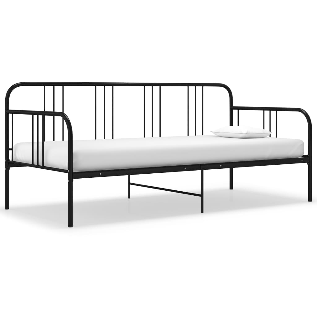 Sofa bed frame without mattress white metal 90x200 cm