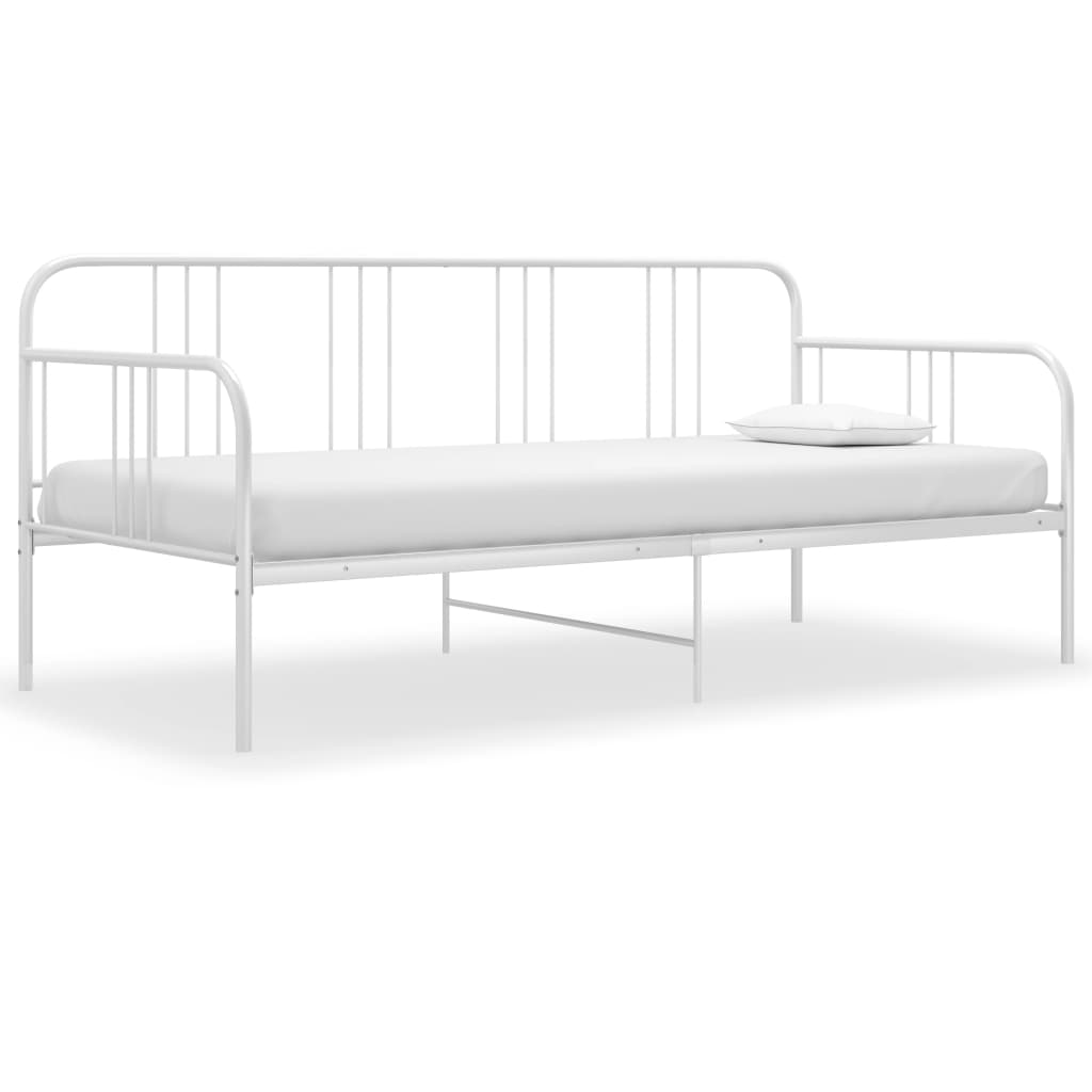 Estructura de sofá cama sin colchón metal blanco 90x200 cm