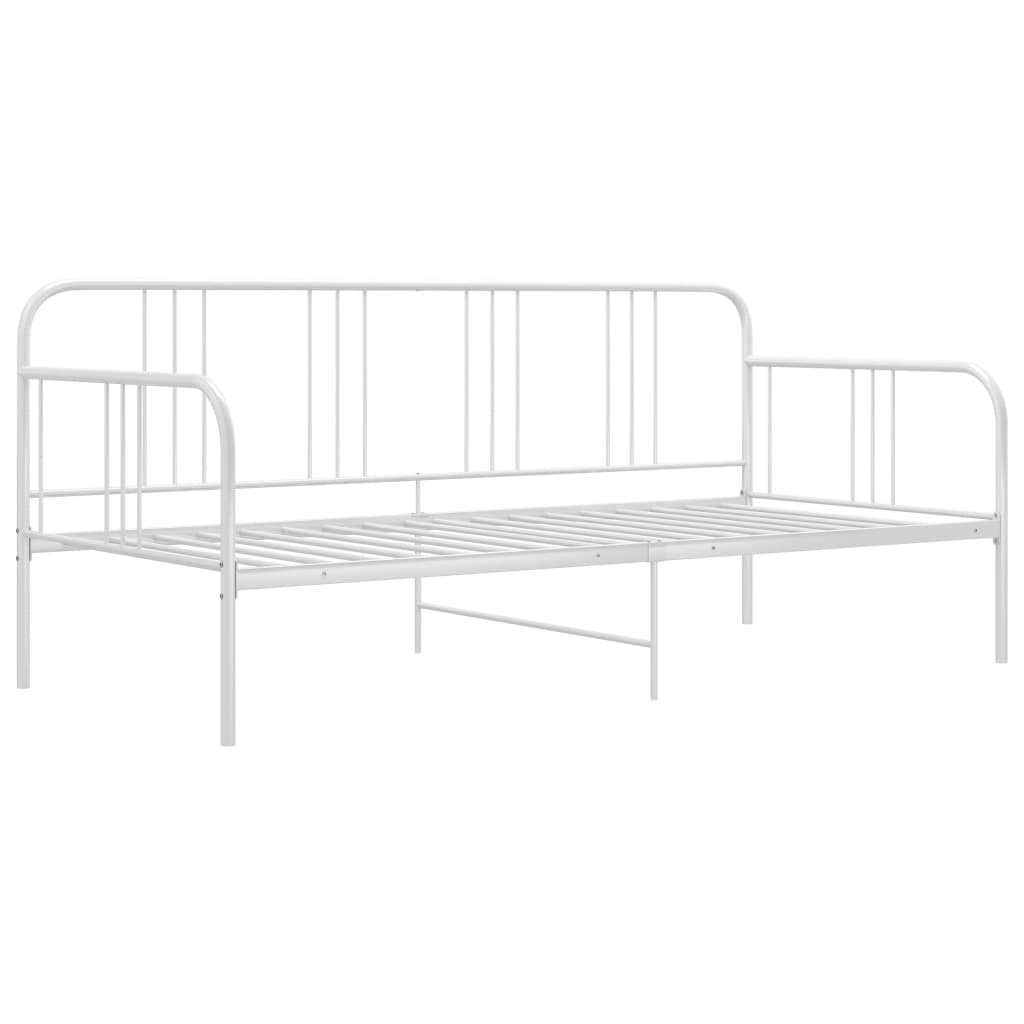 Estructura de sofá cama sin colchón metal blanco 90x200 cm