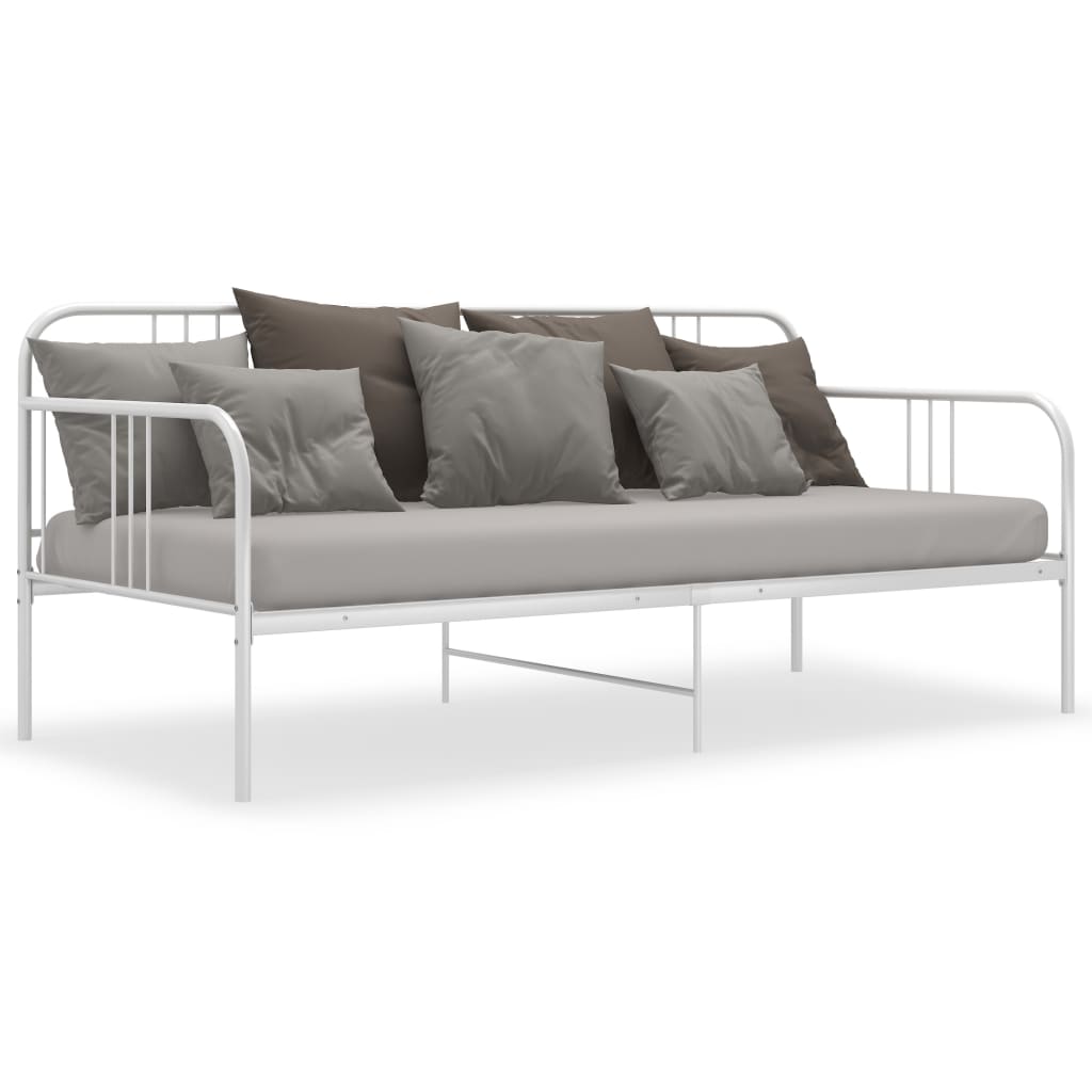 Estructura de sofá cama sin colchón metal blanco 90x200 cm