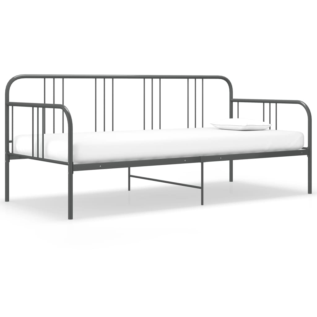 Sofa bed frame without mattress white metal 90x200 cm