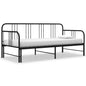 Pull-out sofa bed frame without mattress, gray metal, 90x200 cm