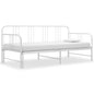 Pull-out sofa bed frame without mattress white metal 90x200cm