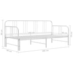 Sofá cama extraíble sin colchón metal blanco 90x200cm
