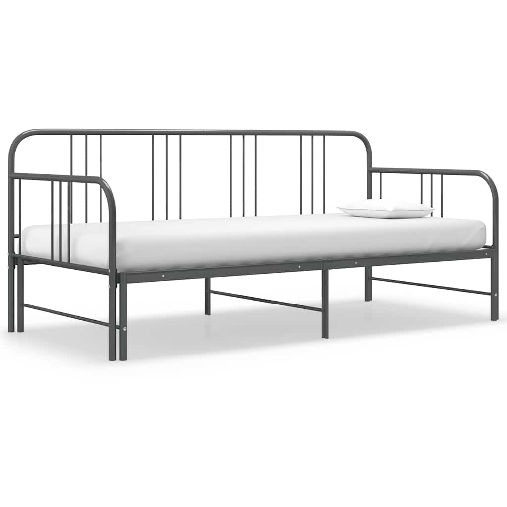 Estructura sofá cama extraíble sin colchón metal gris 90x200 cm