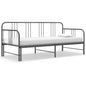 Pull-out sofa bed frame without mattress, gray metal, 90x200 cm