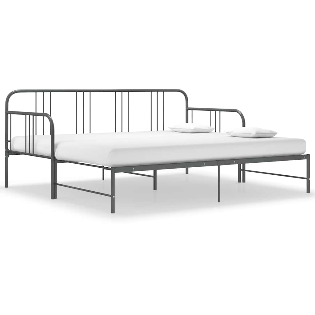 Estructura sofá cama extraíble sin colchón metal gris 90x200 cm