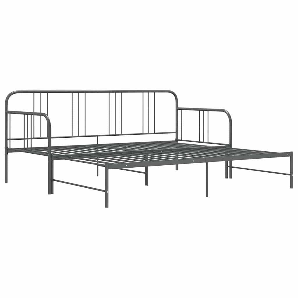 Estructura sofá cama extraíble sin colchón metal gris 90x200 cm