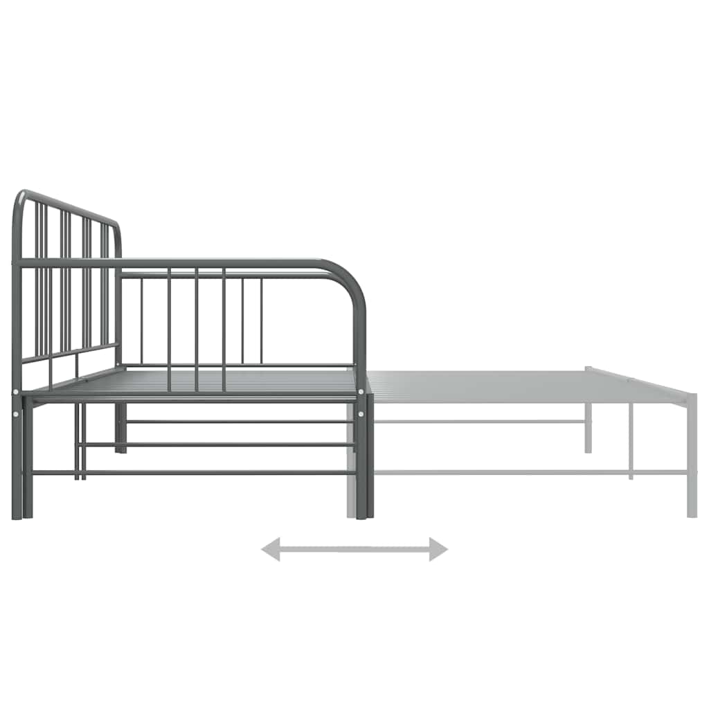 Estructura sofá cama extraíble sin colchón metal gris 90x200 cm