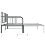 Estructura sofá cama extraíble sin colchón metal gris 90x200 cm