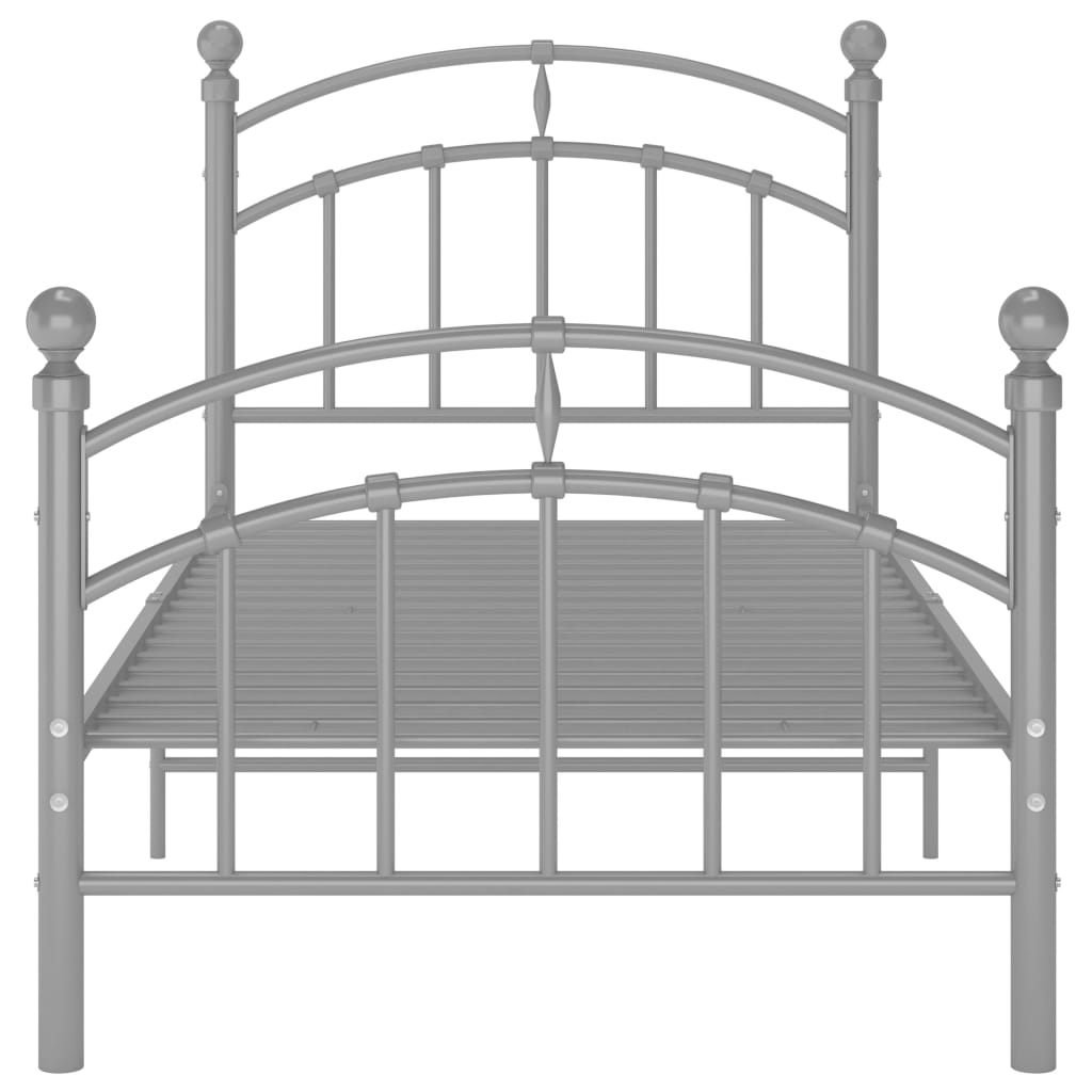 Estructura de cama sin colchón metal gris 90x200 cm