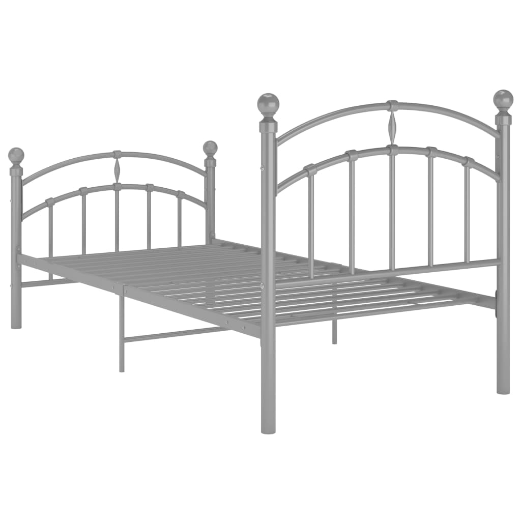 Estructura de cama sin colchón metal gris 90x200 cm