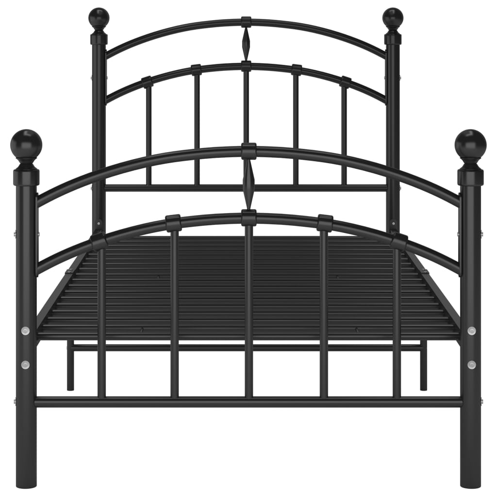 Estructura de cama sin colchón metal negro 100x200 cm