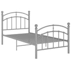Estructura de cama sin colchón metal gris 100x200 cm