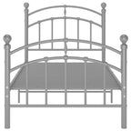 Estructura de cama sin colchón metal gris 100x200 cm