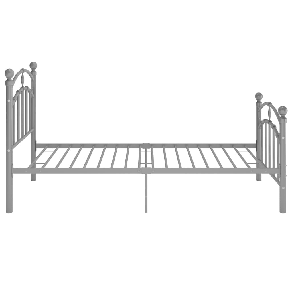 Estructura de cama sin colchón metal gris 100x200 cm