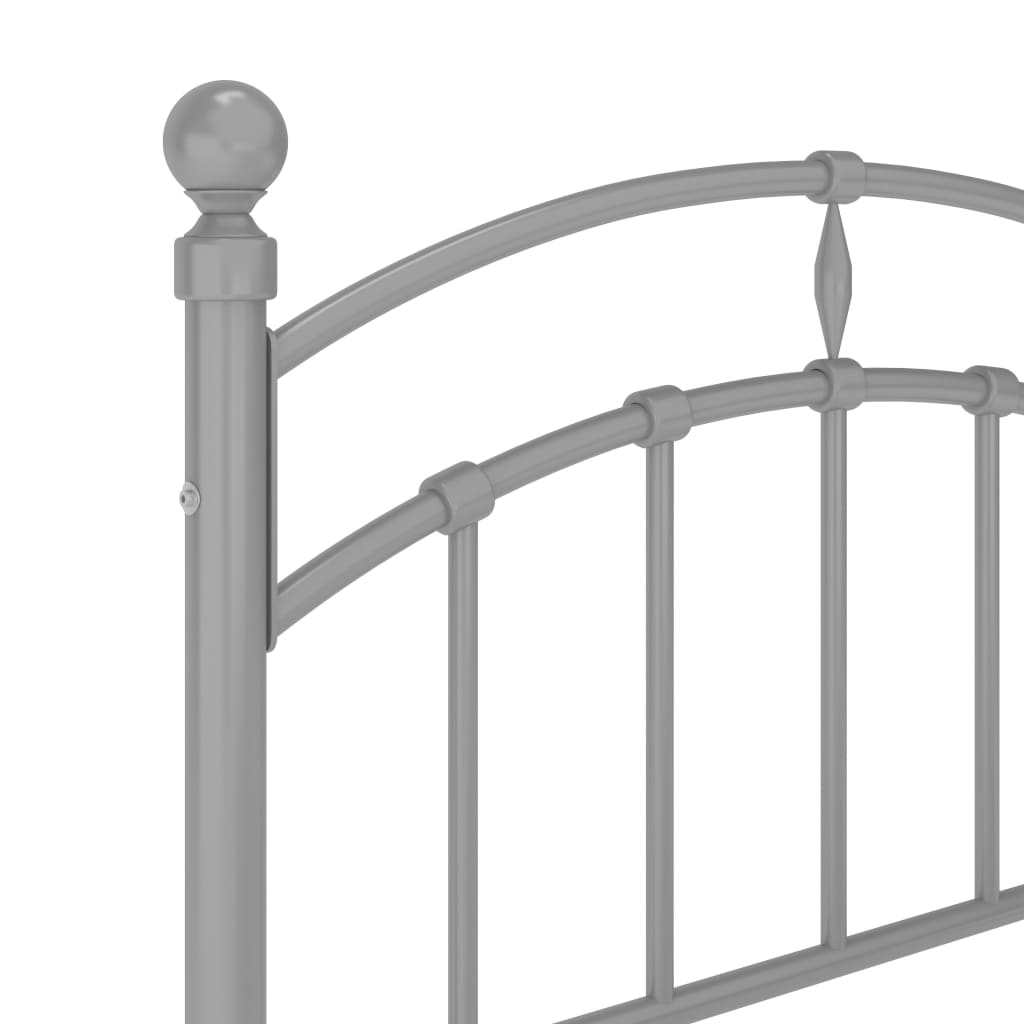 Estructura de cama sin colchón metal gris 100x200 cm