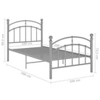 Estructura de cama sin colchón metal gris 100x200 cm