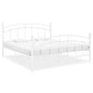Bed frame without mattress white metal 140x200 cm