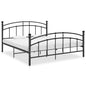 Bed frame with headboard, without mattress, gray metal 160x200 cm