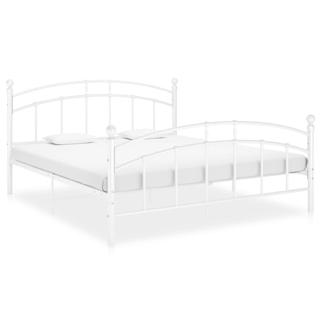 Estructura de cama sin colchón metal blanco 160x200 cm