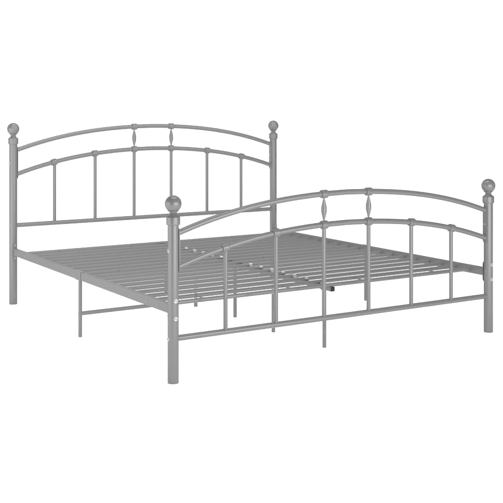 Estructura de cama sin colchón metal gris 180x200 cm