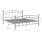 Estructura de cama sin colchón metal gris 180x200 cm