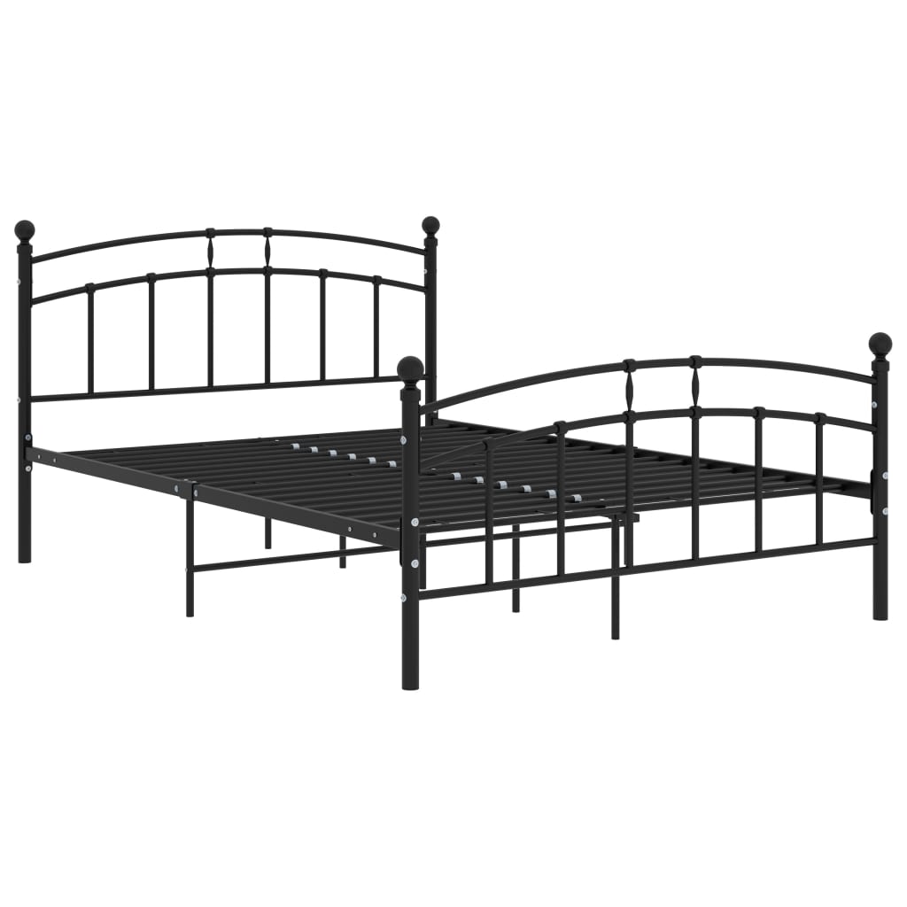 Estructura de cama sin colchón metal negro 200x200 cm