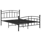 Estructura de cama sin colchón metal negro 200x200 cm