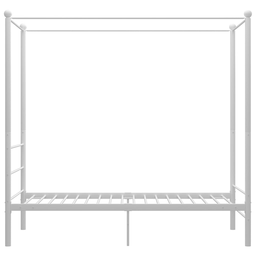 Estructura cama con dosel sin colchón metal blanco 100x200 cm