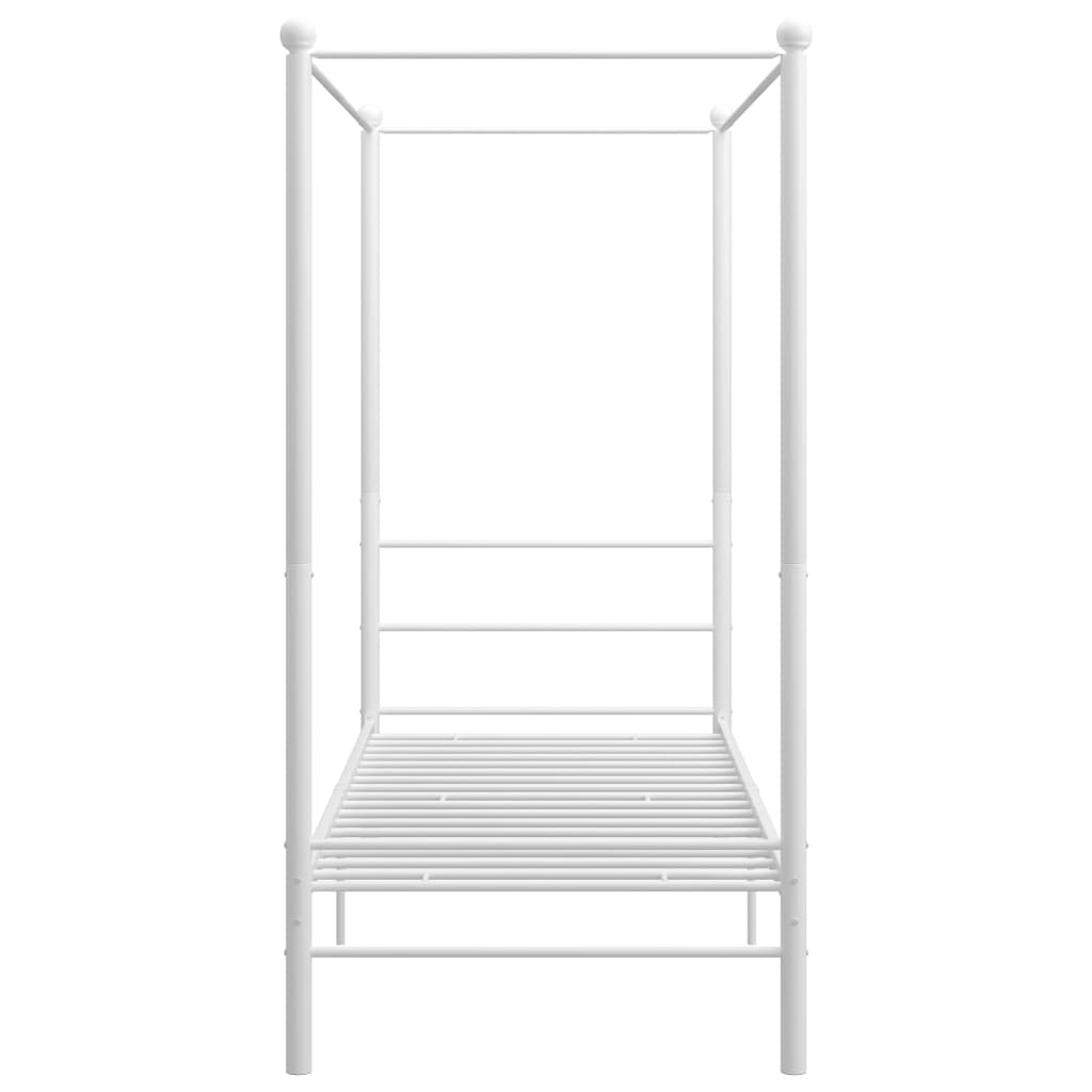 Estructura cama con dosel sin colchón metal blanco 100x200 cm