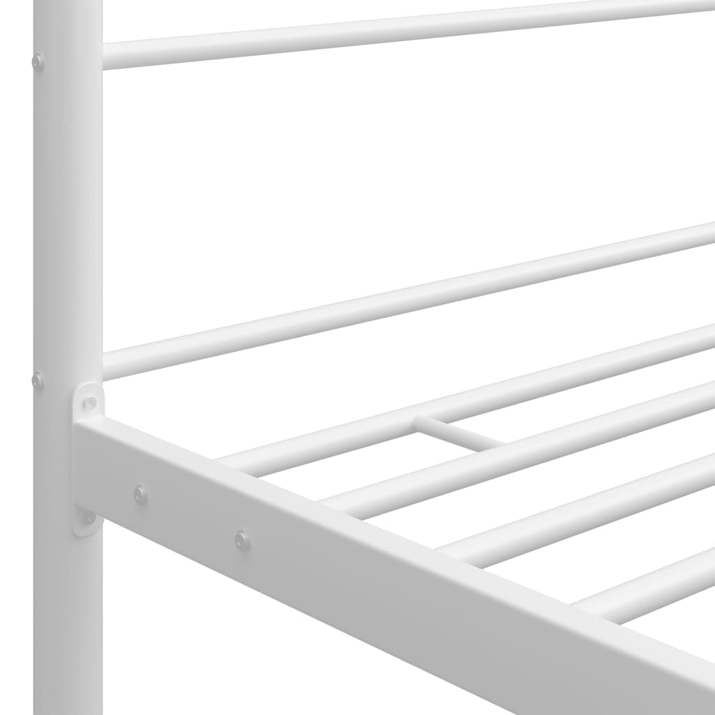 Estructura cama con dosel sin colchón metal blanco 100x200 cm