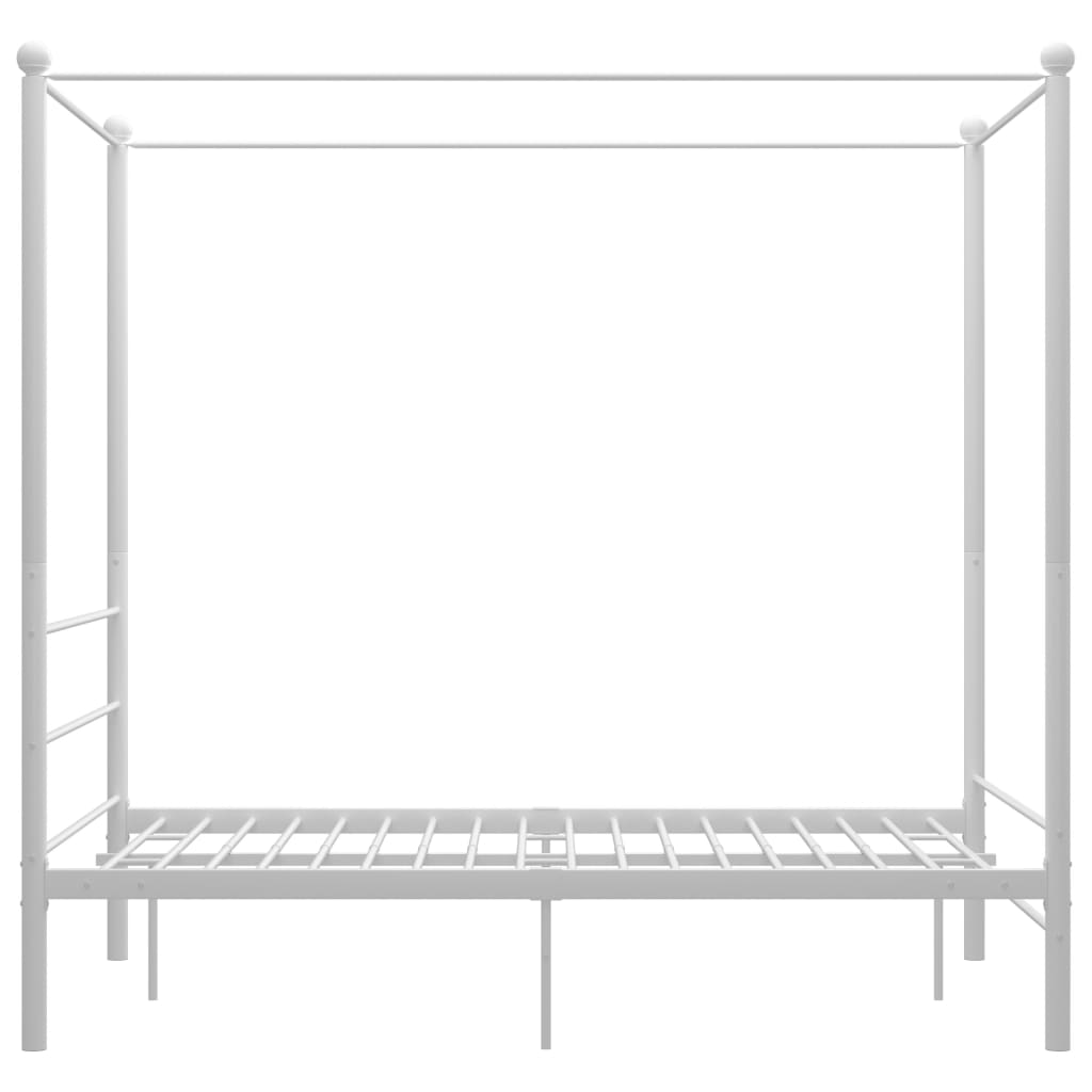 Estructura cama con dosel sin colchón metal blanco 120x200 cm