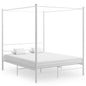 Estructura cama con dosel sin colchón metal blanco 140x200 cm