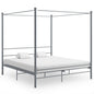 Estrutura de cama com dossel sem colchão metal branco 120x200 cm