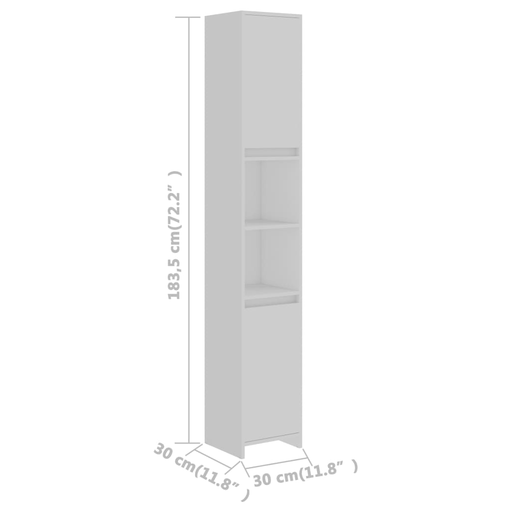 Juego de muebles de baño 4 piezas madera ingeniería blanco