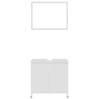 Juego de muebles de baño 4 piezas madera ingeniería blanco