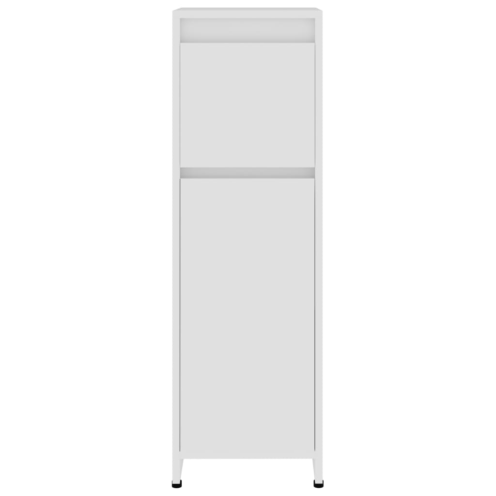 Juego de muebles de baño 4 piezas madera ingeniería blanco