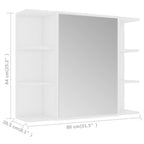 Juego de muebles de baño 4 pzas madera de ingeniería blanco