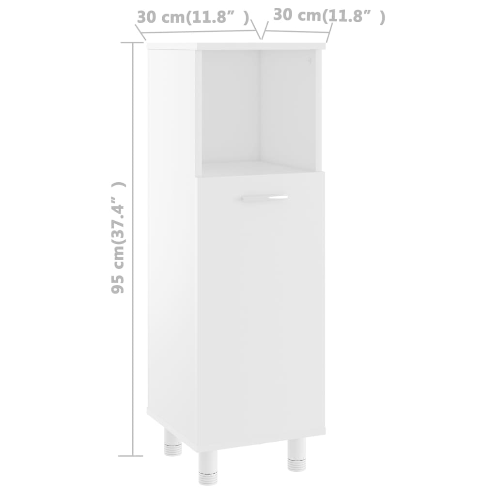 Juego de muebles de baño 4 pzas madera de ingeniería blanco