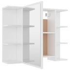 Juego de muebles de baño 4 pzas madera de ingeniería blanco