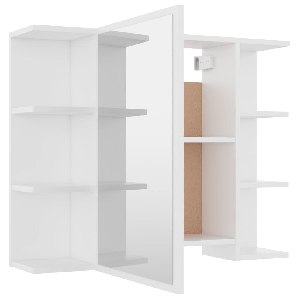 Juego de muebles de baño 4 pzas madera de ingeniería blanco