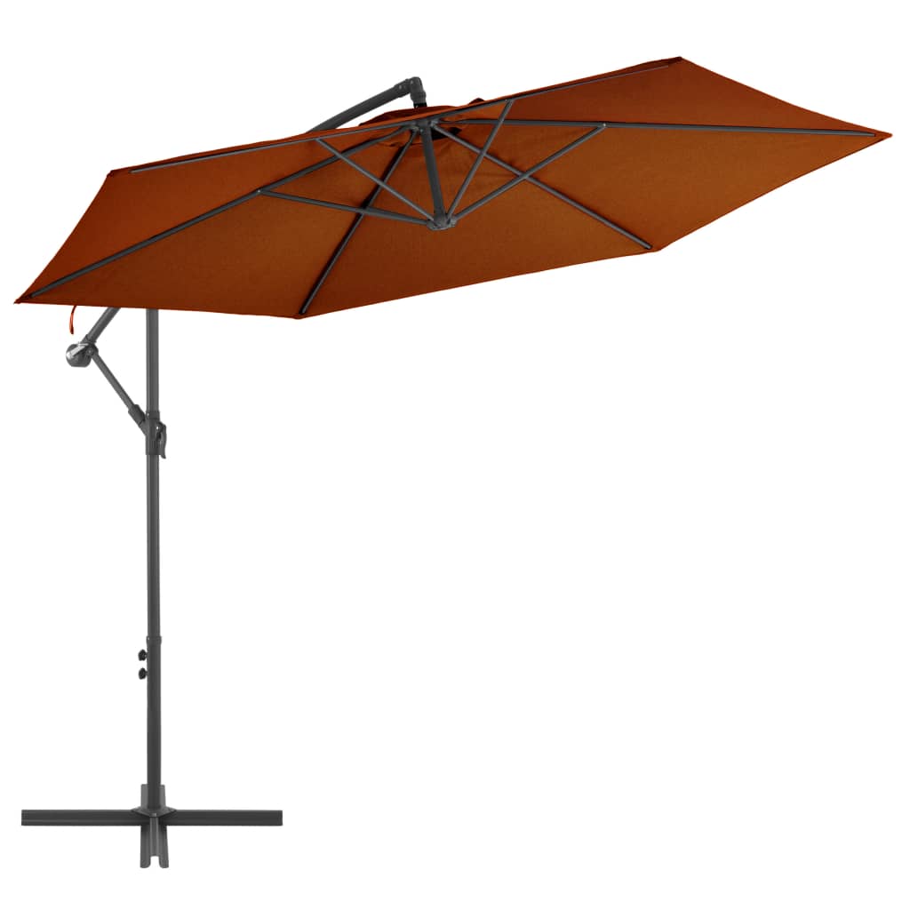 Sombrilla de jardín voladiza con palo de acero arena 250x250 cm