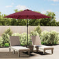 Chapéu de Sol de Jardim com Luzes LED Haste de Aço Vermelho Bordeaux 300cm
