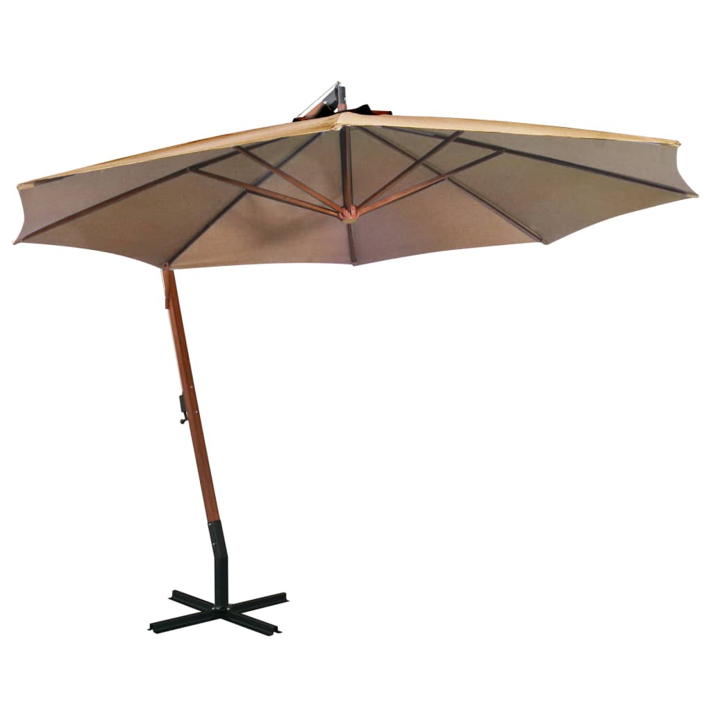3x3m cantilever garden umbrella with black fir wood pole