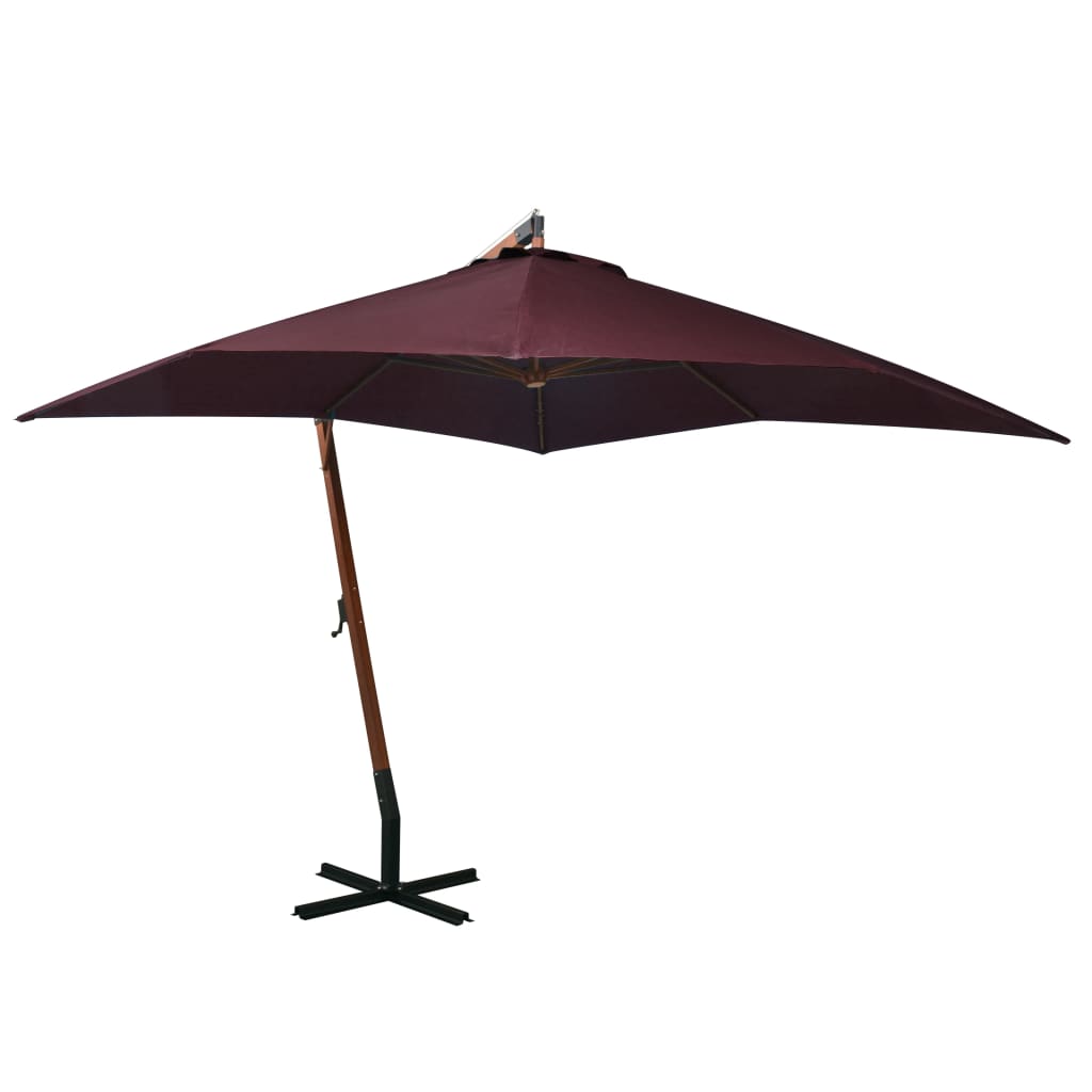 3x3m cantilever garden umbrella with black fir wood pole