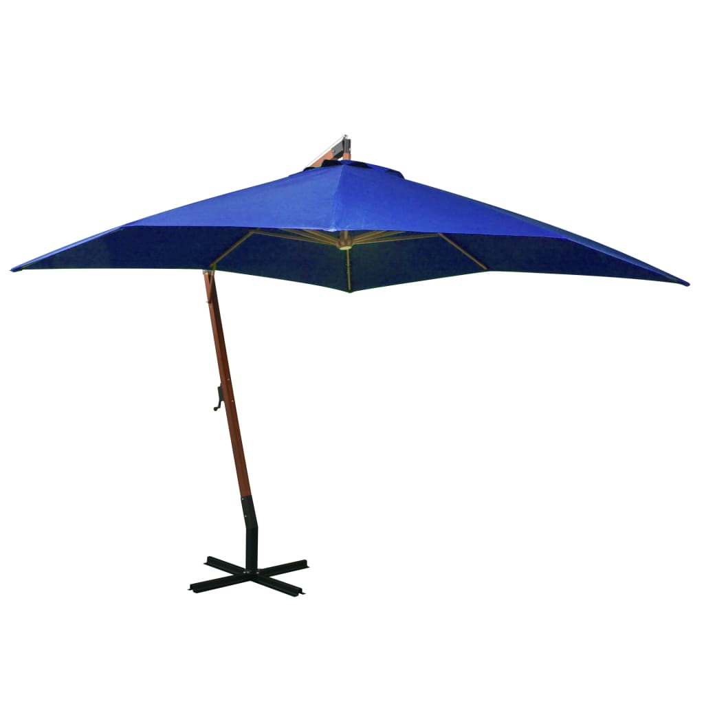 3x3m cantilever garden umbrella with black fir wood pole