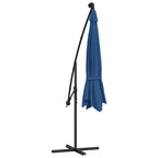 Sombrilla de jardín voladiza con luces LED azul celeste 350 cm