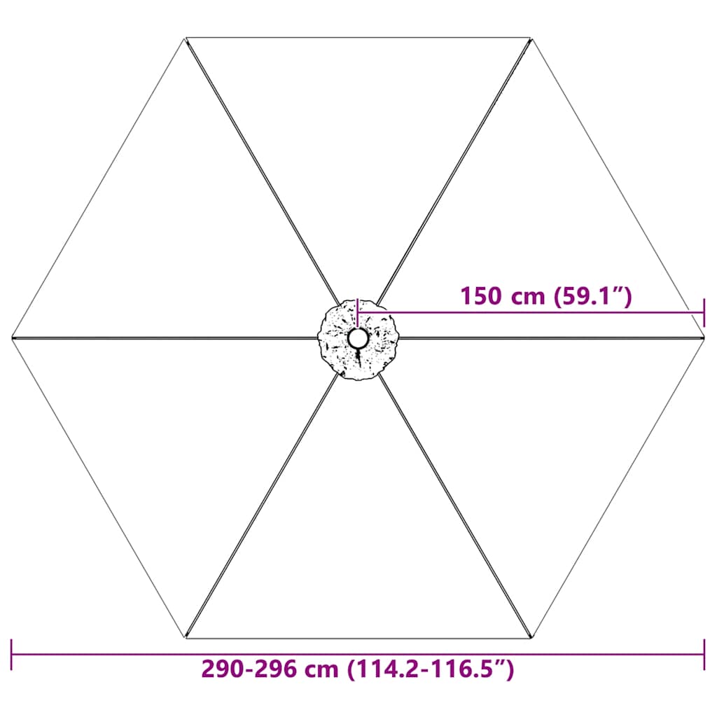 Tela de repuesto para sombrilla azul azure 300 cm